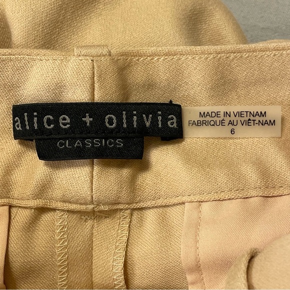 ALICE + OLIVIA NWOT Paula High Waist Back Slit Pant in Sepia - Picture 7 of 9